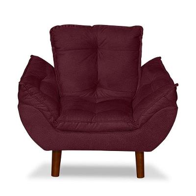 Mini Poltrona Cadeira Opala Infantil De Criança Suede Bordô