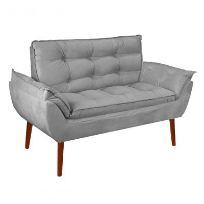 Namoradeira Opala Elegante Suede Cinza Claro