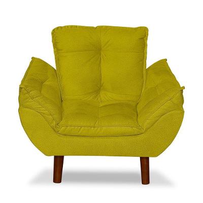 Mini Poltrona Cadeira Opala Infantil De Criança Suede Amarelo