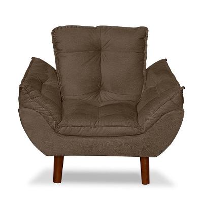 Mini Poltrona Cadeira Opala Infantil De Criança Suede Marrom