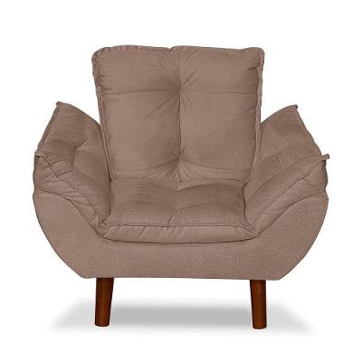 Mini Poltrona Cadeira Opala Infantil De Criança Suede Cappuccino