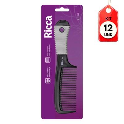 Kit C/12 Ricca Pente C/ Cabo Emborrachado