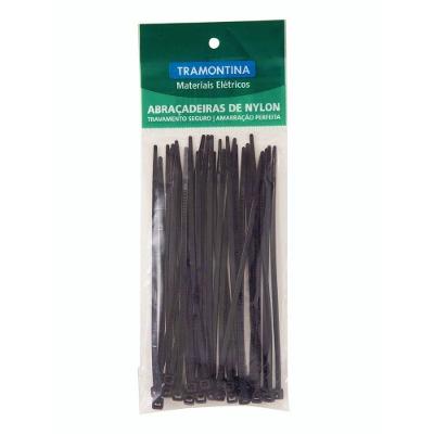 Abraçadeira De Nylon 200X4,8X1,5 Mm Tramontina Preta