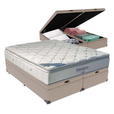 Cama Box Com Baú Queen E Colchão Freedom Ortobom D33.