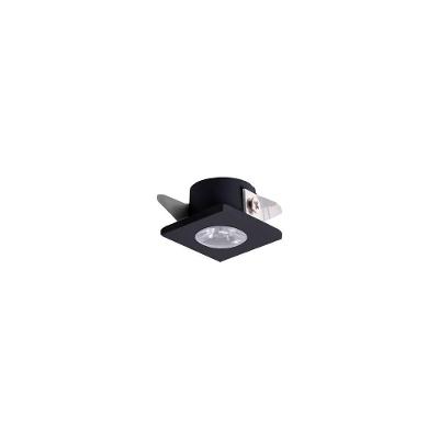 Spot De Embutir Para Móvel Mbled Elysa Quadrado Led 1w Bivolt Preto 3000k Luz Amarela