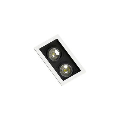 Spot Embutir Recuado Save Energy 2 Lâmpadas Branco-preto
