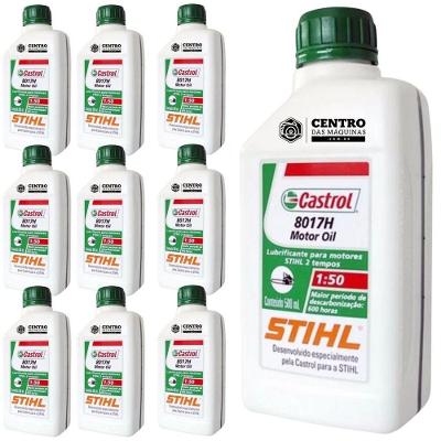 Kit Com 10 Unidades De Óleo 2 Tempos Castrol Stihl 500Ml