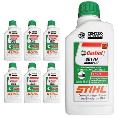 Kit 7 Unidades De Óleo 2 Tempos Castrol Stihl 500Ml Lubrificante Protetor De Desgaste Do Motor