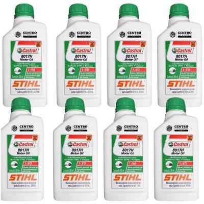 Kit 8 Unidades De Óleo 2 Tempos Castrol Stihl 500Ml Lubrificante Para Roçadeiras 2 Tempos Stihl