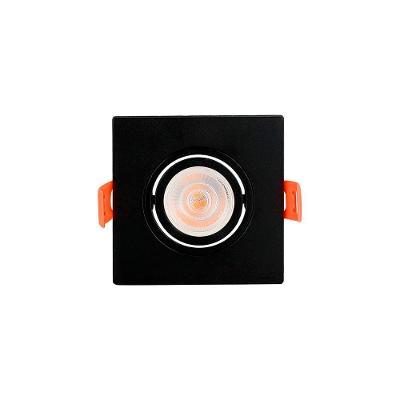 Spot De Embutir Plano Mbled Para 1 Lâmpada Mr16 Quadrado Preto