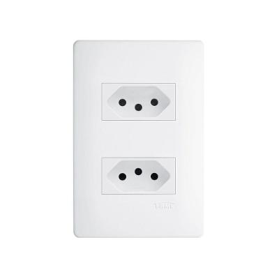 Tomada Dupla Fame Habitat 2p+t 20a Com Placa 4x2 Branco