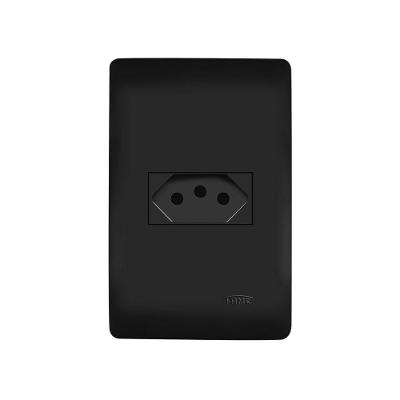 Tomada Fame Habitat Black 2p+t 20a Com Placa 4x2 Preta