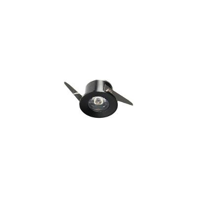 Spot De Embutir Para Móvel Nordecor Elysa Redondo Led 1w Bivolt Preto 3000k Luz Amarela