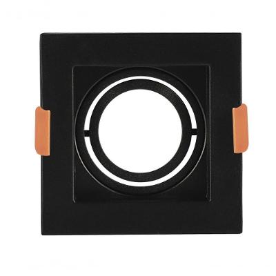 Spot Dicroica Mr16 De Embutir Recuado Quadrado Cor Preto
