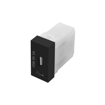 Módulo Tomada Usb Fame Habitat Black 15w Preto