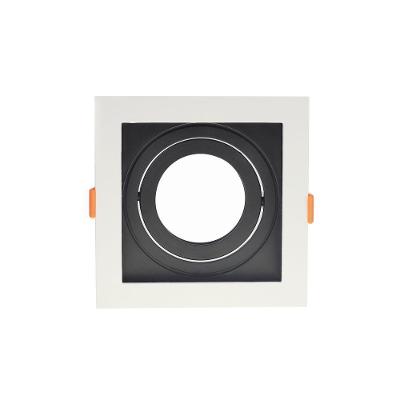 Spot De Embutir Recuado Nordecor Flea Para 1 Lâmpada Par 30 Quadrado Branco E Preto