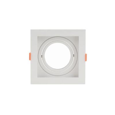 Spot De Embutir Recuado Nordecor Flea Para 1 Lâmpada Ar70 Quadrado Branco