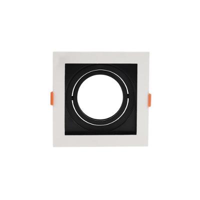 Spot De Embutir Recuado Nordecor Flea Para 1 Lâmpada Ar70 Quadrado Branco E Preto