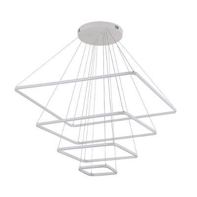 Lustre Pendente Nordecor Inverse Quadrado 2169-1 Com 5 Metros Branco Led Bivolt