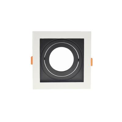 Spot De Embutir Recuado Nordecor Flea Para 1 Lâmpada Par 20 Quadrado Branco E Preto
