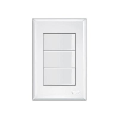 Interruptor Simples Triplo Fame Evidence Com Placa 4x2 Branca