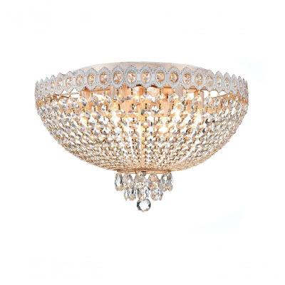 Plafon Queen Metal Com Cristais K9 Transparentes E 9 Lâmpadas E14 Única Único
