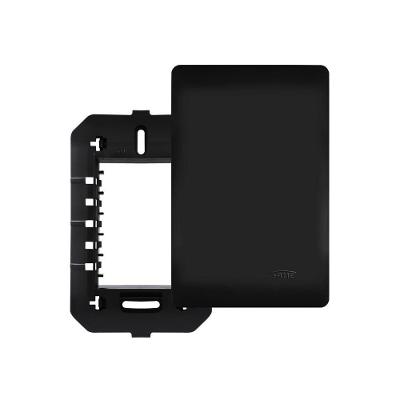 Placa Cega Com Suporte Fame Habitat Black 4x2 Preta