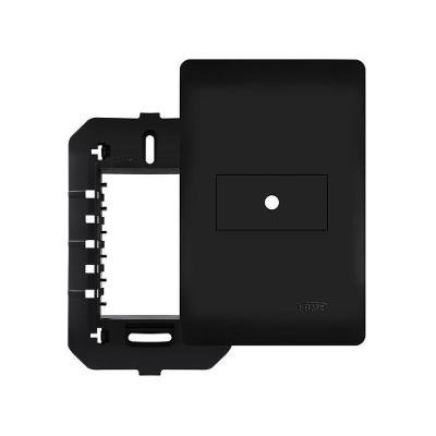 Placa Saída De Fio Com Suporte Fame Habitat Black 4x2 Preto