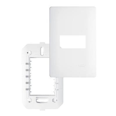 Placa Com Suporte Fame Habitat 4x2 Para Módulo Horizontal Branco
