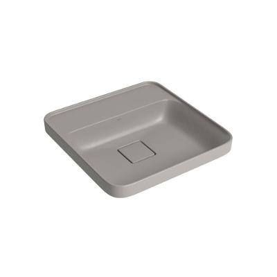 Cuba De Sobrepor Deca Slim 40x40 L.21040.m.85 Quadrada Com Mesa Soft Antracite