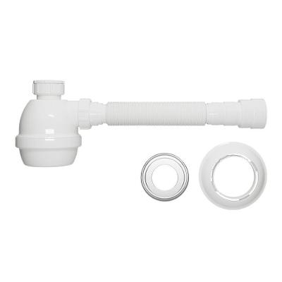 Sifão Sanfonado Extensível Blukit Com Copo 79,5cm Branco Universal