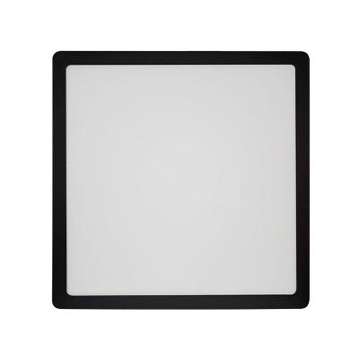 Painel De Led Blumenau Quadrado De Sobrepor 24w Bivolt Preto 6500k Luz Branca