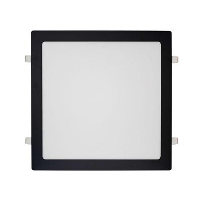 Painel De Led Blumenau Slim Quadrado De Embutir 24w Bivolt Preto 6500k Luz Branca