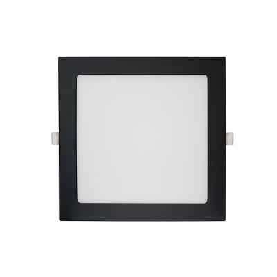 Painel De Led Blumenau Slim Quadrado De Embutir 18w Bivolt Preto 6500k Luz Branca