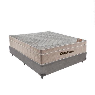 Cama + Box Airtech Colchão Ortobom Viúva 128cm Springpocket Cor:cinza