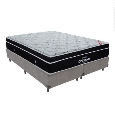 Cama + Box Colchão Queen Com Molas Ensacadas Ortobom Europillow Elegant Cor:cinza