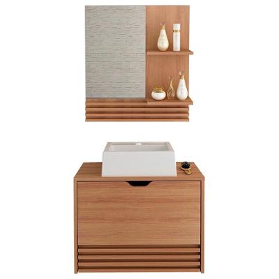 Conjunto 3 Peças Para Banheiro Bn3630x13x14 Amendoa Tecno Mobili Amendoa