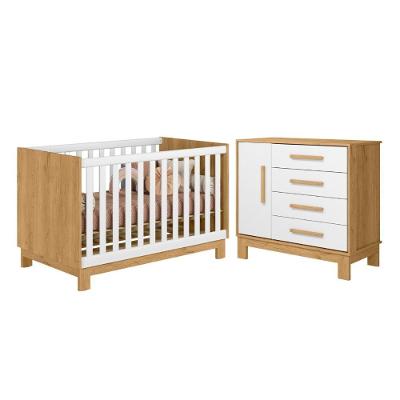 Gaveteiro Com 4 Gavetas E Berço Irã Freijo Branco Acetinado