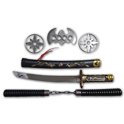 Kit Ninja Espada Katana Nunchako Shuriken Infantil Samurai