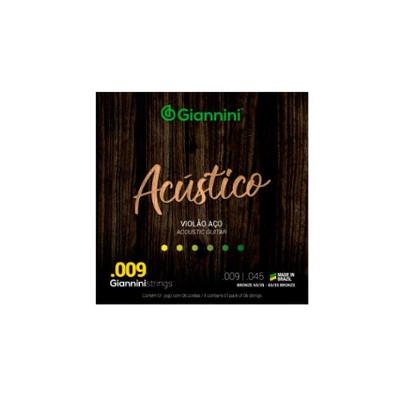 Encordoamento Giannini P-violão Aço Bronze 65-35 0.009" Geswal