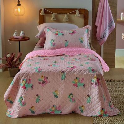 Kit Cobre Leito Solteiro Infantil Casual Kids 2 Peças Appel Unicórnio