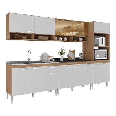 Cozinha Completa Modulada Com Armário E Balcão 5 Pçs Paris Multimóveis Rustic-branco Rustic-branco