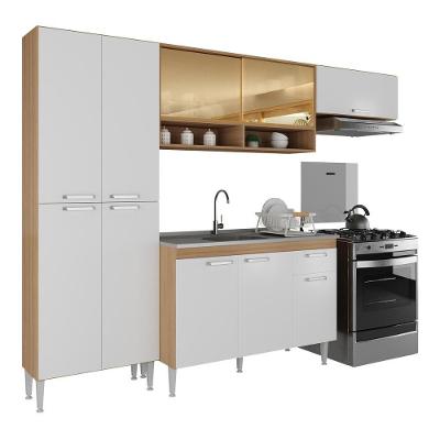 Armário De Cozinha Compacta Com Balcão Para Pia E Paneleiro Paris Rustic-branco Rustic-branco