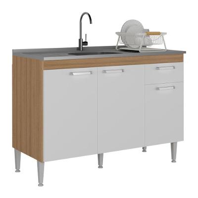 Balcão De Cozinha Gabinete Para Pia 120cm Paris Multimóveis Mp2215 Rustic-branco Rustic-branco