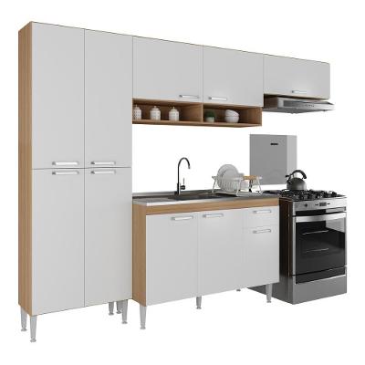 Armário De Cozinha Compacta Com Armário E Balcão Paris Multimóveis Rustic-branco Rustic-branco