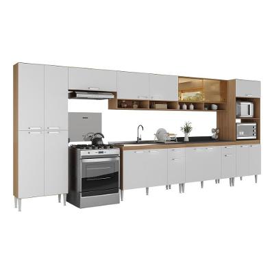 Cozinha Completa Modulada 7 Pçs Com Armário E Balcão De Pia Paris Rustic-branco Rustic-branco