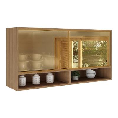 Armário Aéreo 120cm Com Portas De Vidro Paris Multimóveis Mp2213 Rustic Rustic