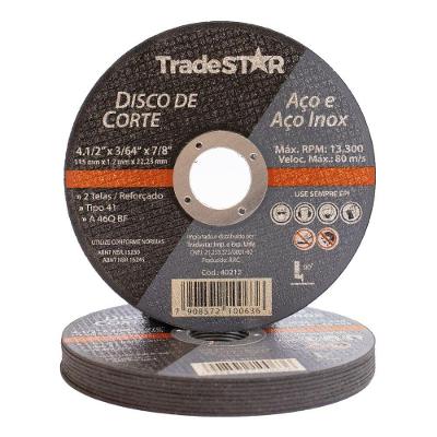 Kit 10 Discos De Corte Metal 115x1,2mm