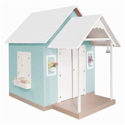 Casinha de Brinquedo com Telhado Branco/verde Água Criança Feliz