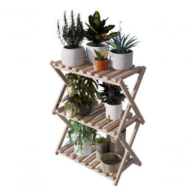 Suporte Sanfona Para Vasos 3 Prateleiras Cor Natural 